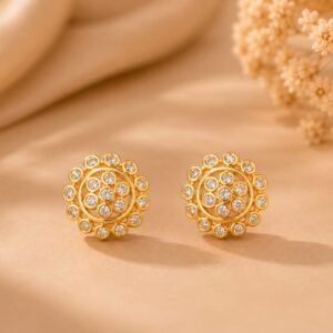 Radiant Floral Crystal Stud Earrings