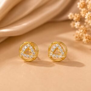 Trinity Crystal Circle Stud Earrings