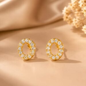 Oval Crystal Halo Stud Earrings