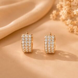 Sparkling Crystal Rectangle Hoop Earrings